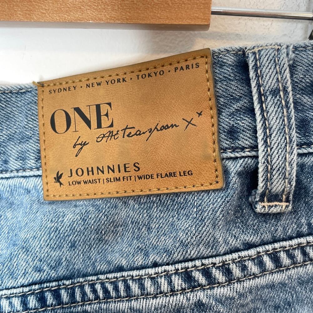 One Teaspoon Light Blue Distressed Straight Leg Jeans - Picture 10 of 12